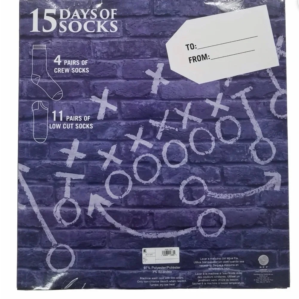 15 Days of Socks Men's Sports Themed Gift Set, Golf Or Football (Football) 6-12